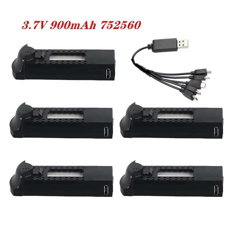 ❥ 10Pcs 3.7V 900Mah Lipo แบตเตอรี่752560 USB เปลี่ยนสำหรับ Dm107s Sg700 S169 RC Quadcopter Dron