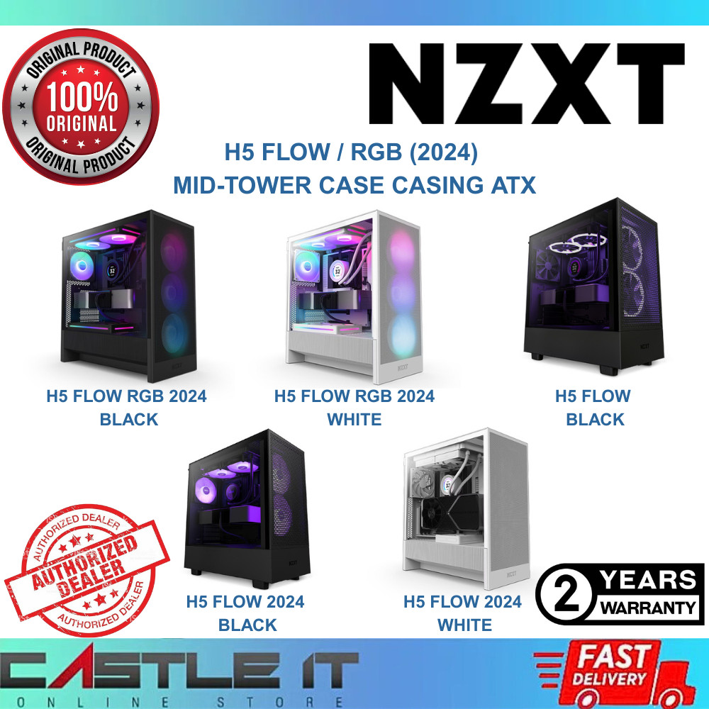 NZXT H5 FLOW / RGB (2024) เคส Mid-Tower ATX