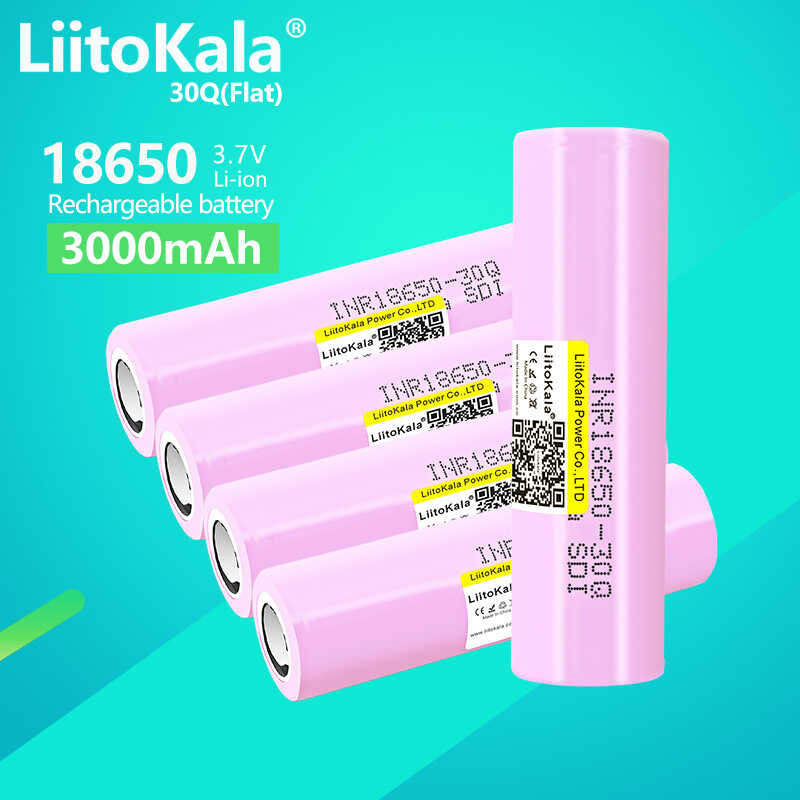5ชิ้น30q Inr18650 Liitokala 5ชิ้นแบตเตอรี่ Li-Ion แบบชาร์จไฟได้3.7โวลต์30a สำหรับ Samsung Inr18650ไฟฉายรถยนต์โคมไฟ LED