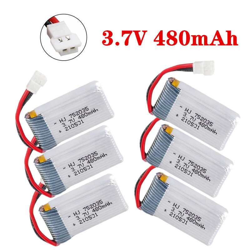 H31แบตเตอรี่752035 3.7V 480Mah Lipo แบตเตอรี่สำหรับ H107 H31 Ky101 E33c E33โดรนอาร์ซีอะไหล่3.7V แบตเ