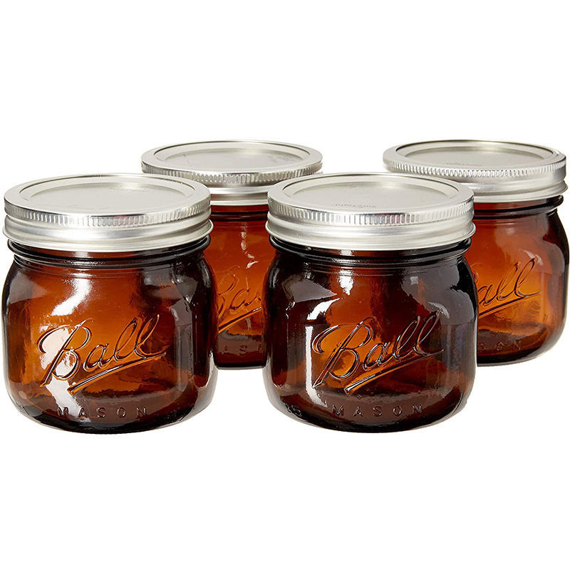 ball masonjar ท่ออเมริกันหญ้ายาสูบชาสีน้ำตาล light-proof สีน้ำตาล mason jar ให้ความชุ่มชื้นขวดปิดผน