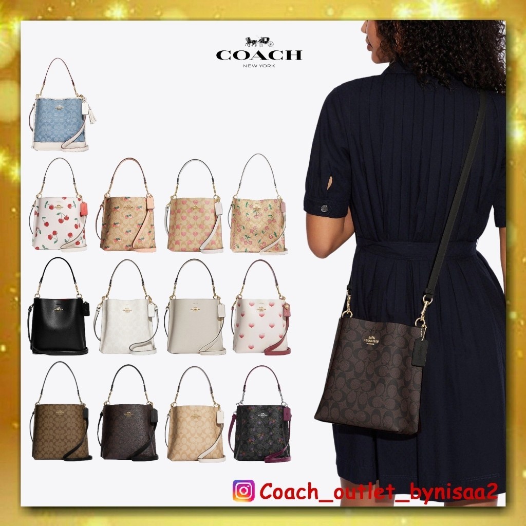 ♞,♘,♙COACH MOLLIE BUCKET BAG 22 IN SIGNATURE CANVASS