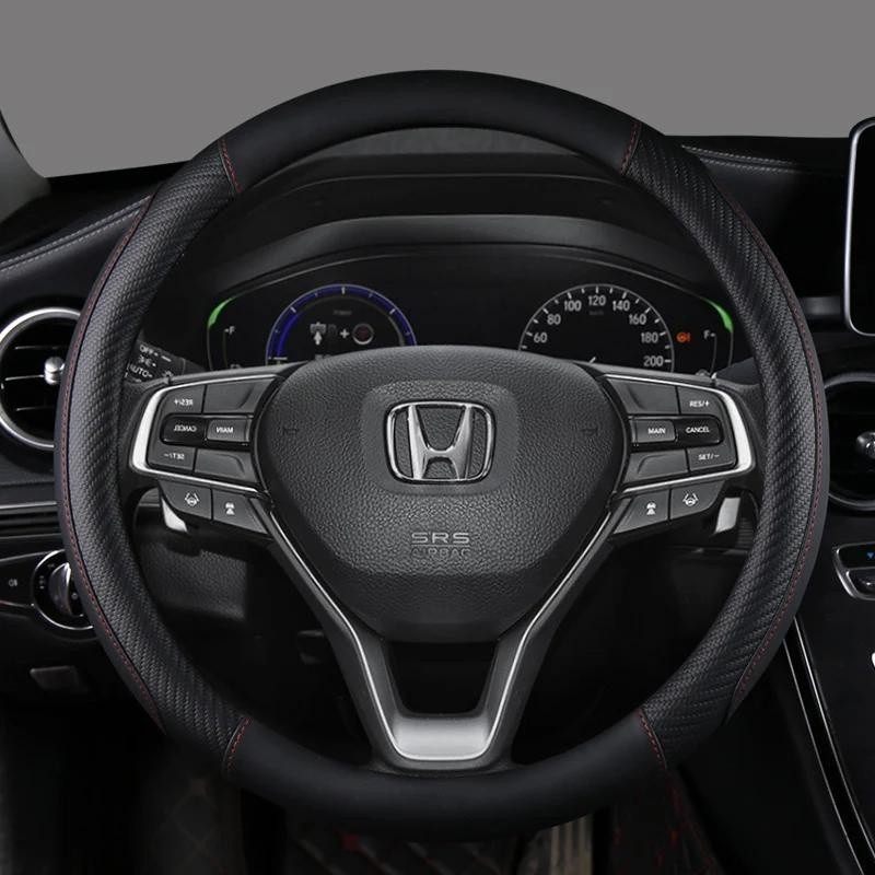 ปลอกหนังหุ้มพวงมาลัยรถยนต์ คาร์บอนไฟเบอร์ อุปกรณ์เสริม สําหรับ Honda Civic CRV XRV ACCORD 2016~2019