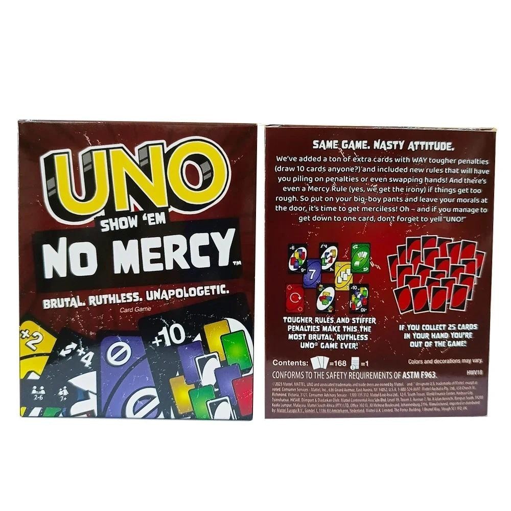 ส่งด่วน พร้อมส่ง UNO NO MERCY มีกล่องเหล็ก (168 ใบ) สินค้าสต๊อกในไทย