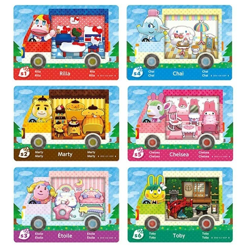 [anna ] 6 Pack/Set For Animal Crossing Sanrio Nfc Amiibo Cards Toby Chai Marty Chelsea Rilla Étoile