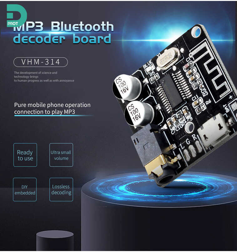 Diyiot บอร์ดสเตอริโอเครื่องขยายเสียงดิจิตอล Vhm-314บลูทูธ