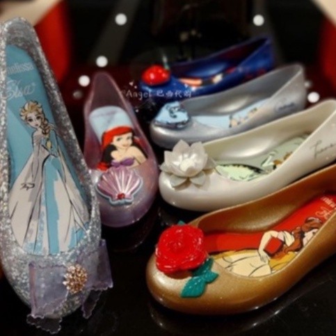 2024 Melissa New Disney Princess Big Kids Jelly Shoes Frozen Princess Crystal Jelly Large Girls Fra
