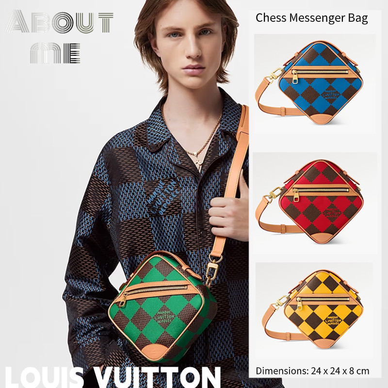♞,♘หลุยส์ วิตตอง Louis Vuitton Chess Messenger Bagกระเป๋าสะพายข้างผู้ชาย LV