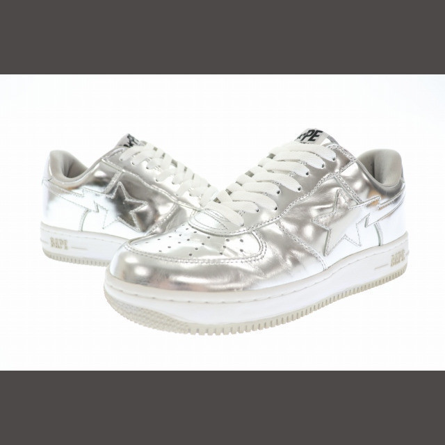 A Bathing Ape A BATHING APE VAPESTA SNEAKERS SILVER Direct from Japan Secondhand