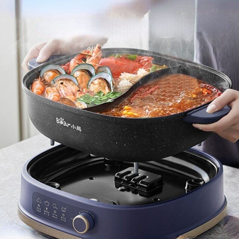 Bear/6L Household Electric Heating Pot 220V Induction Cooker 1600W Separate Plate Detachable Hot Slo