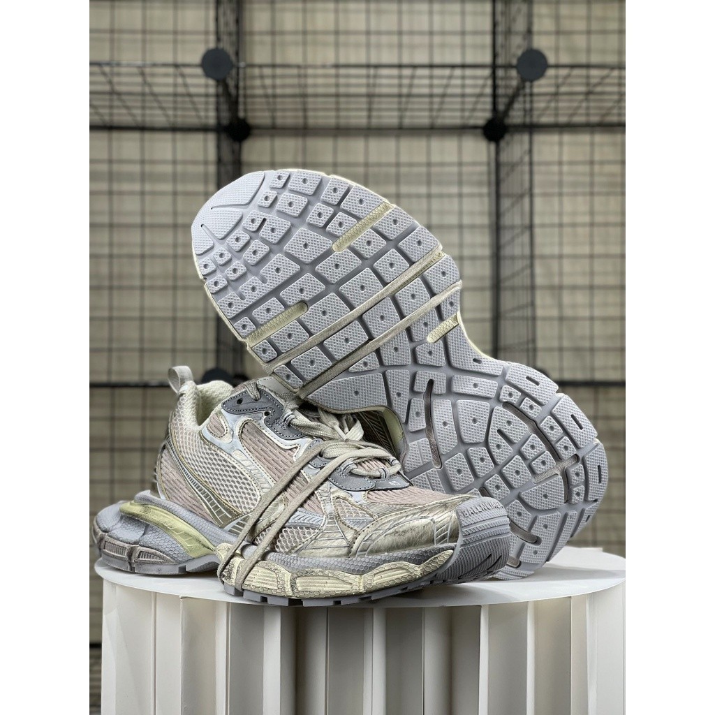 ♞,♘UA Balenciaga Phantom Sneaker 3XL "Silver" รองเท้าลำลองรองเท้าผ้าใบสำหรับสตรีและผู้ชาย กีฬาสันทน