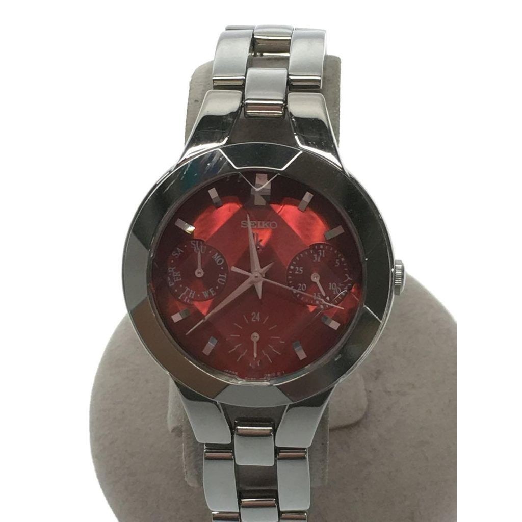 Seiko(ไซโก) Wrist Watch Silver Red Women Direct from Japan Secondhand