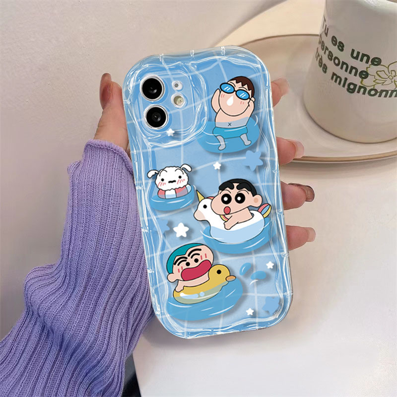 SAMSUNG ปลอกสําหรับsamsung A10 A10S A11 A12 A13 A14 A20 A20S A21S A22 A23 A24 / S21 Ultra S22 Ultra S23 Ultra S30 Ultraน่ารักเครยอนชินจังน้ําหนักเบากันกระแทกเคสโทรศัพท์