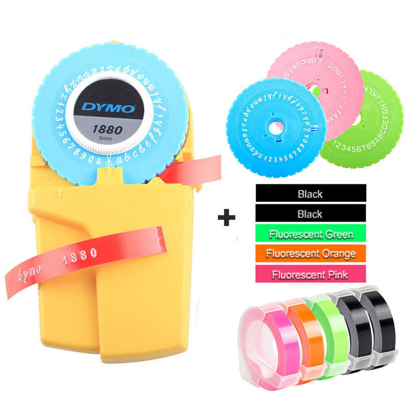 Original Dymo 1880 Label Maker Writer Printer With 5 Rolls Refill Tape Plastic PVC 9Mm Label Tapes s