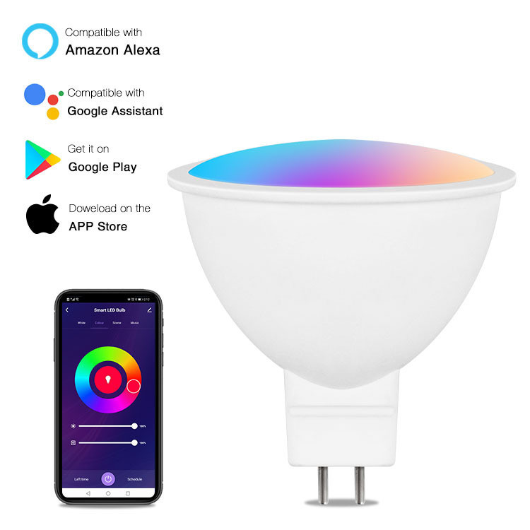Tuya MR16 สมาร์ท 5W หลอดไฟอัจฉริยะ App รีโมท Wifi รีโมทคอนโทรล