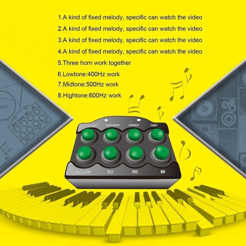 ❤ 8-Tone Self-Control Electric Electronic Sound Signal Air Alarm Car Snail Horn 400Hz 500Hz 600Hz