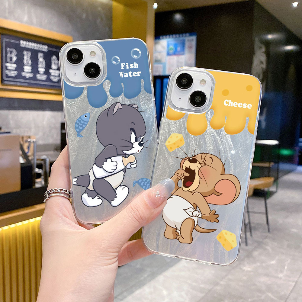 Cat & Mouse Tom และ Jerry ตลก Feather เลเซอร์สําหรับ XIAOMI 11LITE POCO M6 X3 X6 X5 M3 F5 C65 C50 C5