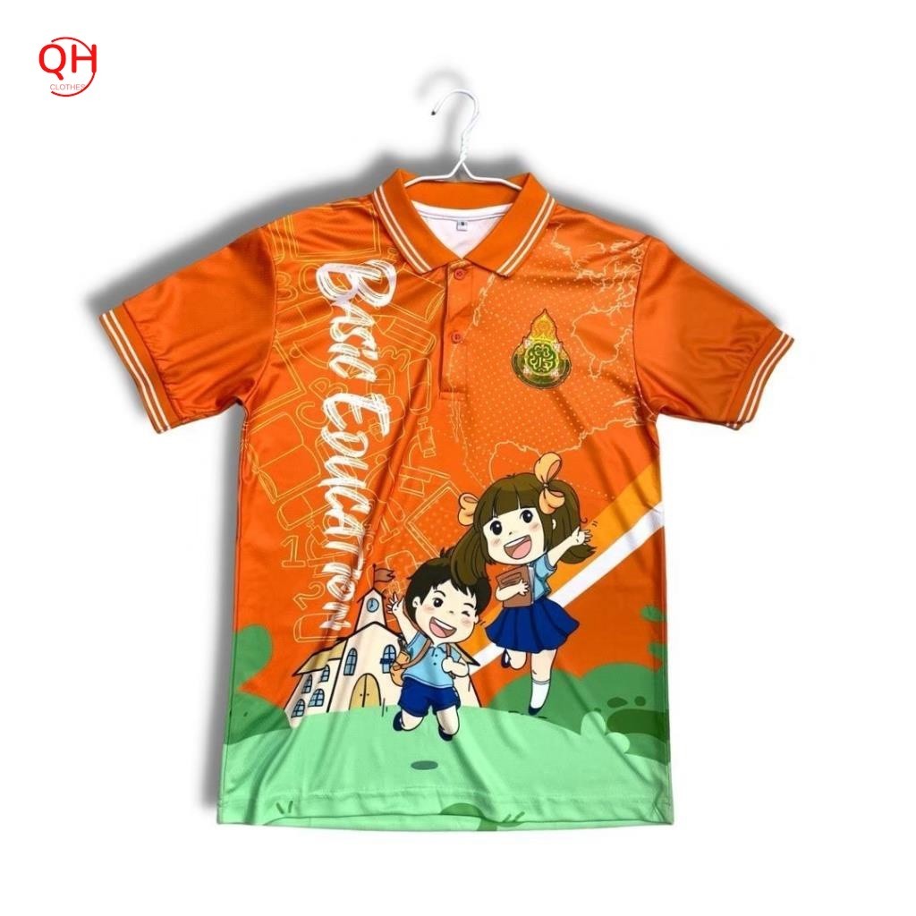 "เสื้อโปโลครู สพฐ. คอลเลคชั่น (สต๊อก)【โลโก้ที่กำหนดเองสามารถใช้ได้】 "