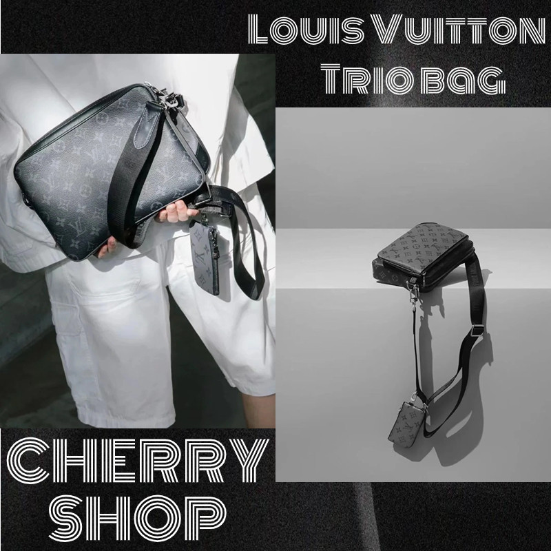 ♞ของใหม่แท้100%/Hot หลุยส์วิตตองLouis Vuitton TRIO Messenger Bagผู้ชาย / กระเป๋าแมสเซนเจอร์ / 3 In