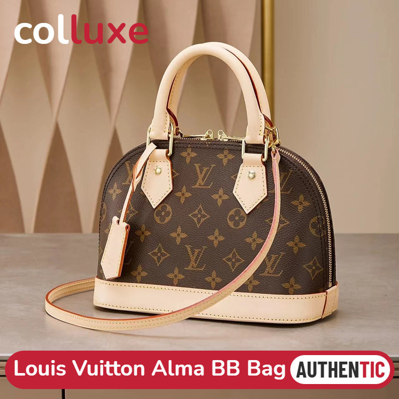 ♞,♘หลุยส์วิตตอง Louis Vuitton กระเป๋ารุ่น Alma BB Bag กระเป๋าสะพาย Monogram 23.5cm M53152