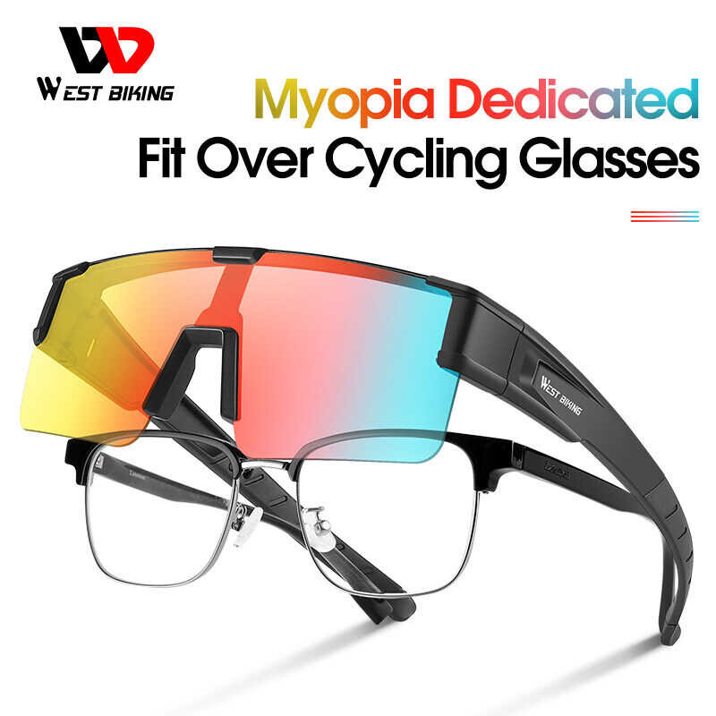 BIKING Myopic WEST Polarized Square Men Photochromic Glasses Night Driving Fishing Eyewear Bicycle Goggles Cycling