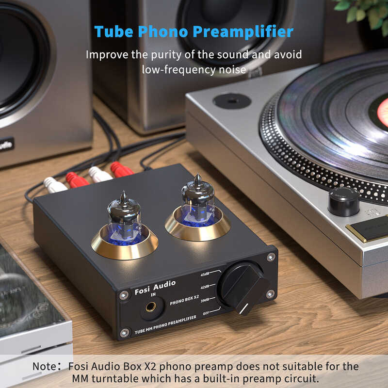 ❤ Fosi Audio Phono Preamp สำหรับเครื่องเล่นแผ่นเสียง,เครื่องขย