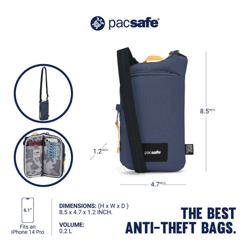 ❤ Pacsafe GO Tech Crossbody กระเป๋าสะพายข้าง กระเป๋ากันขโมย