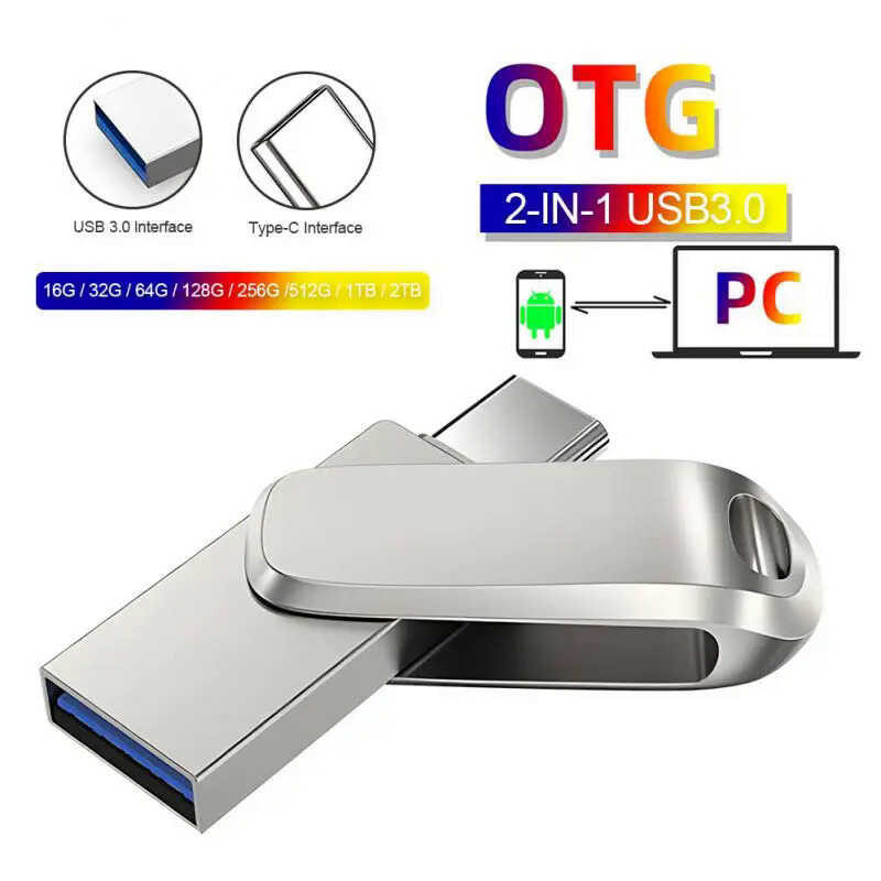 Drive Lenovo 2TB Metal High Speed 3.0 Pendrive Portable 1TB Large Capacity Memoria Usb Flash Disc T