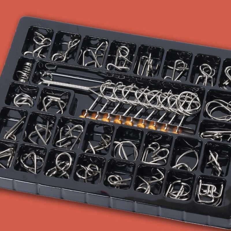 30Pcs/Set Materials Metal 3D Montessori Puzzle Wire IQ Mind Brain Teaser Puzzles For Children Anti- s