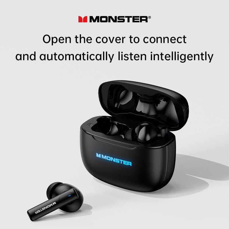 Monster Airmars Xkt26 TWS Headphones Earphone ANC Active Noice Cancellation Bluetooth 5.4 Earphones 