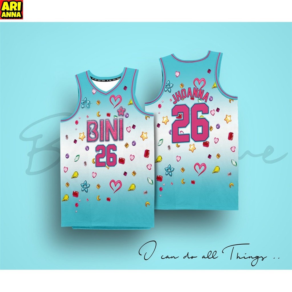 Arianna-JERSEY CUSTOMIZE NAME และ NUMBERBINI JERSEY Custom Made (BINI Bloom(s) พิเศษ) เสื้อกั๊ก Unis