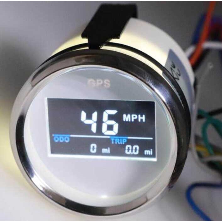 ❤ 52Mm GPS Digital LCD Speedometer Odometer Gauge 0-999 Mph Knots KMH With Alarm VA Display Fo