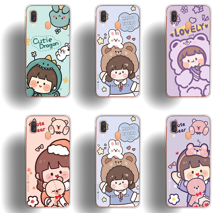 เหมาะสําหรับ Samsung Galaxy A40 A50 A41 A42 A50s เคสโทรศัพท์ TPU นิ่มปุ่มเคลือบด้วยไฟฟ้าเปลือกป้องกันดูดซับแรงกระแทก
