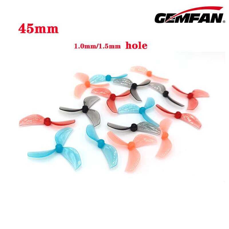❥ 12คู่ Gemfan 45มม.2ใบมีด/3ใบมีดใบพัด PC T-Mount 1มม.1.5มม.สำหรับ FPV Freestyle Tinywhoop Dron