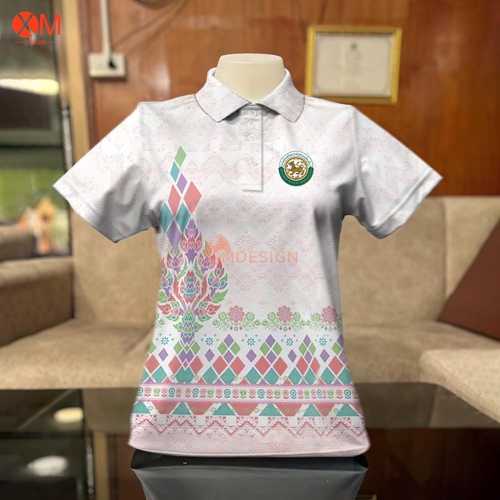 Xm เสื้อโปโล พิมพ์ลาย ทรงผู้ชาย ทรงผู้หญิง ( สาธารณสุข สพฐ อปท มหาดไทย อสม สำนักงานคณะกรรมการการศึกษาพื้นฐาน ราอาสาสมัครสาธารณสุขประจำหมู่บ้าน)code1