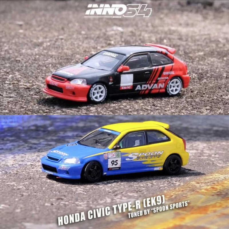 INNO 1:64 Honda Civil-R (EK9) ADVAN SPOON รถโมเดลหล่อตาย