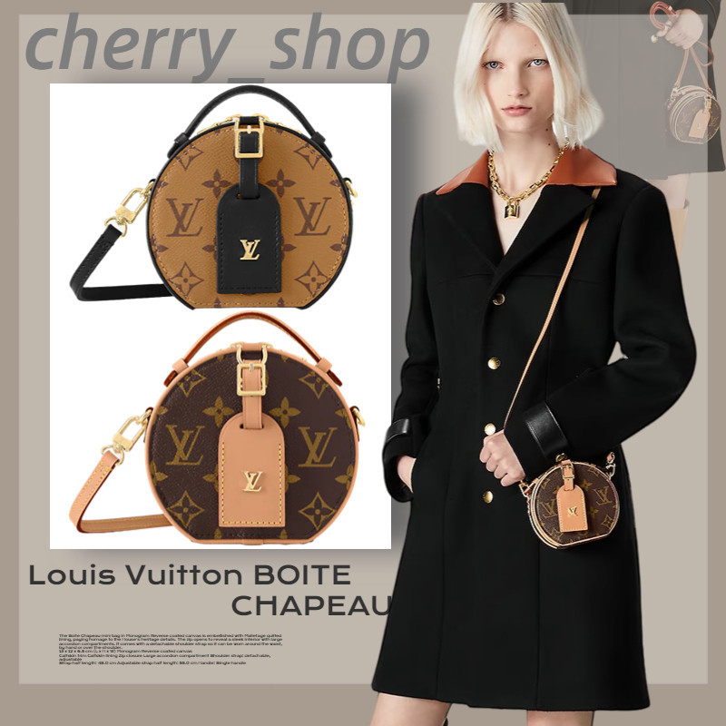 ♞,♘,♙หลุยส์วิตตองแท้ Louis Vuitton BOITE CHAPEAU MINI BAGกระเป๋าสุภาพสตรี/แมสเซนเจอร์/กระเป๋าสะพาย