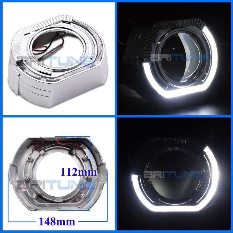 ❤ Britune 3.0แองเจิลตาโปรเจคเตอร์ S Hrouds สำหรับ Koito Q5 D2s เลนส