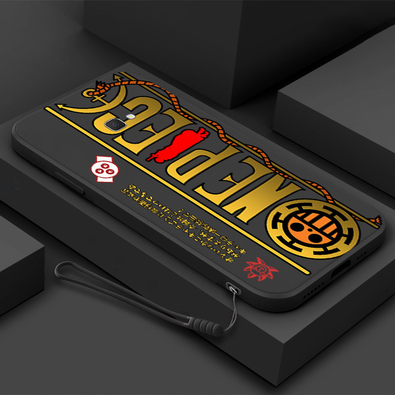 ปลอก Samsung J7 Prime ON7 2016 เคสโทรศัพท์ One Piece Golden LOGO INS อะนิเมะขอบตรง TPU Soft Cover