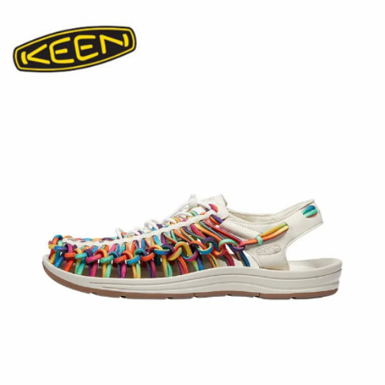 ♞,♘,♙KEEN Uneek Trend Outdoor Casual non-slip Simple water shoes Beach sandals White tie dye color