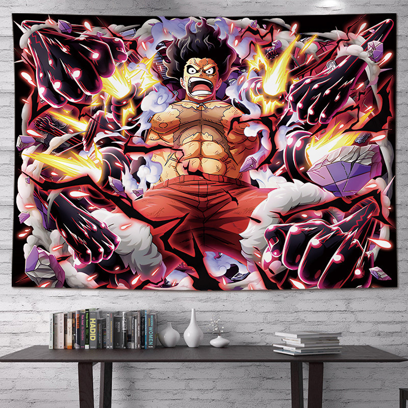 วันพีซพื้นหลังผ้า แขวนผ้าสำหรับหอพักห้องนอนตกแต่งหัวเตียงเปลี่ยนการ์ตูนผนังผ้าถนนบิน Solonika - รูปที่ 4