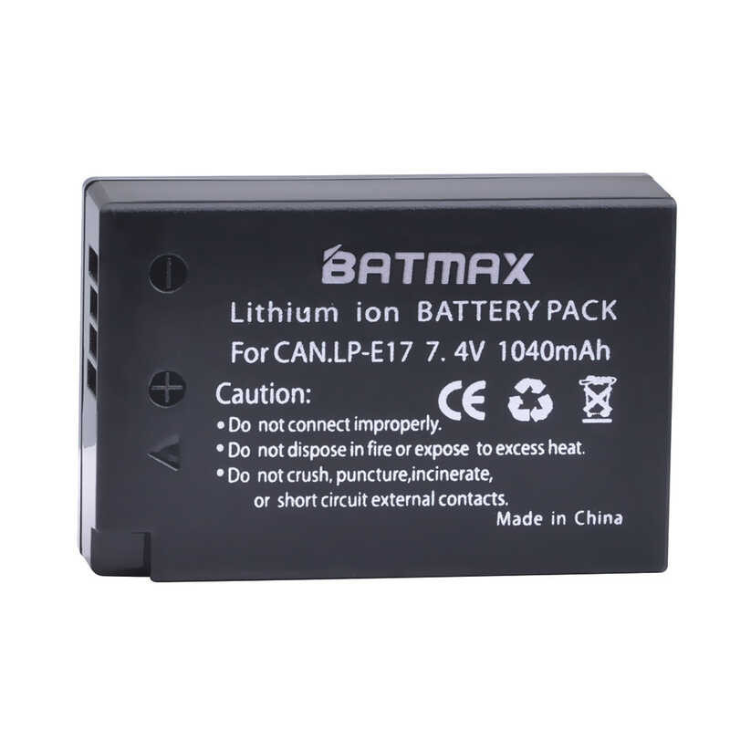 ➧ แบตเตอรี่ Batmax 2 ชิ้น Lp-E17 Lpe17 พร้อมกล่องแบตเตอรี่สำห พร้อมกล่องสำห