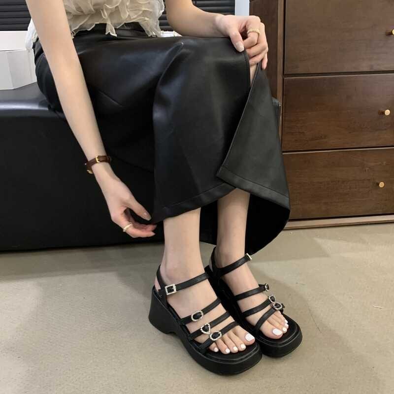 Summer New Women's Platform Open Toe Casual Wedge Sandals 7cm