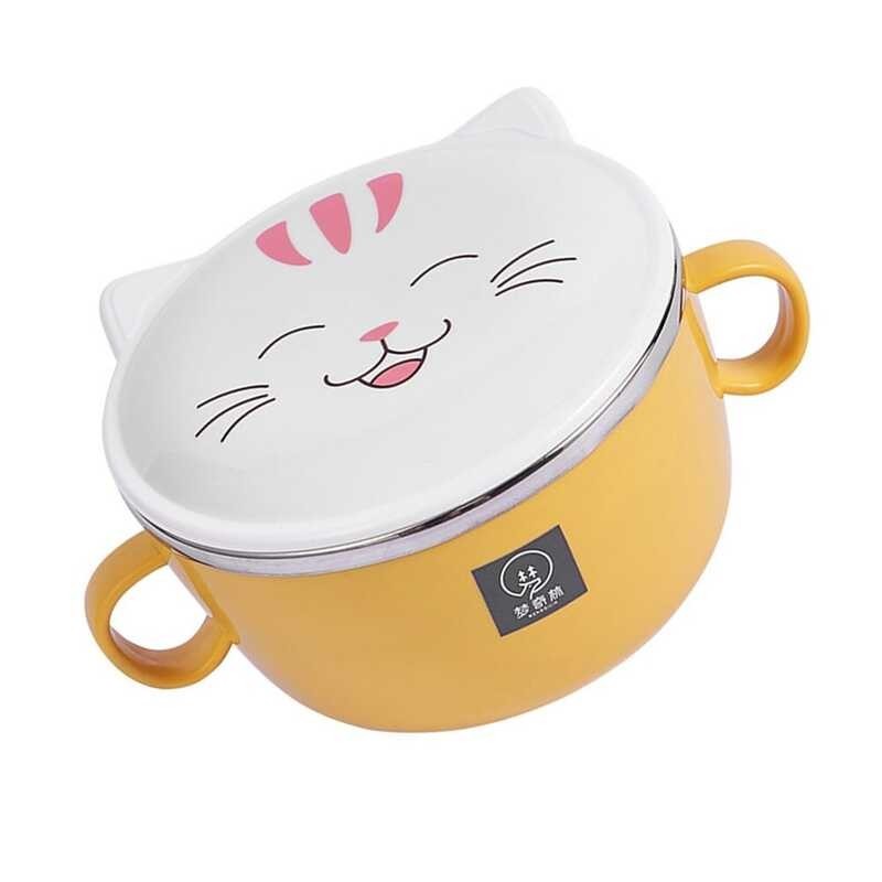 ❣ 【hot】 Bowl Ramen Noodle Bowls Instant Cooker Mug Rice Stainless Steel Lid Soup Box Kitchen Serv s