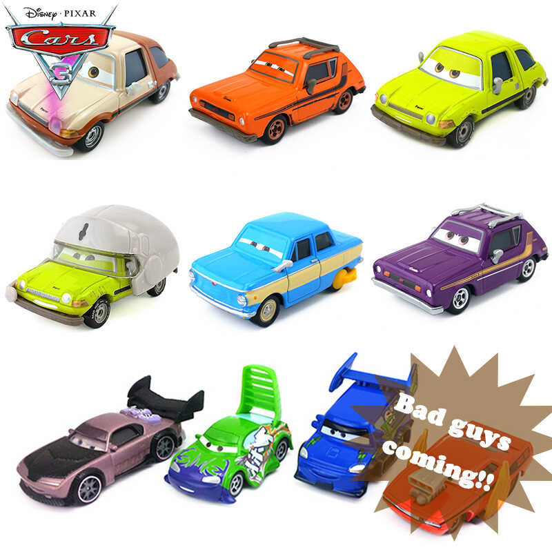 2 Pixar Cars Badass Racing Clan Series DJ Slug Agent Boust Diecast รุ่น Fine ของเล่นรถเด็กใหม่ปีของข