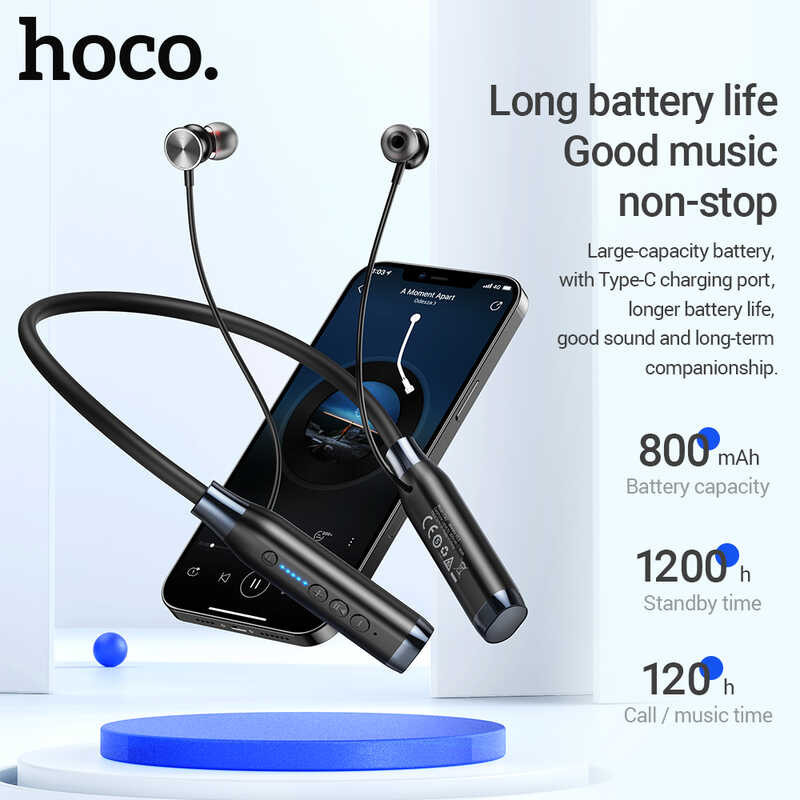 HOCO 100% Original Es62 Bluetooth Earphones Wireless Earbuds Neckband Earphone Waterproof Sport Hea