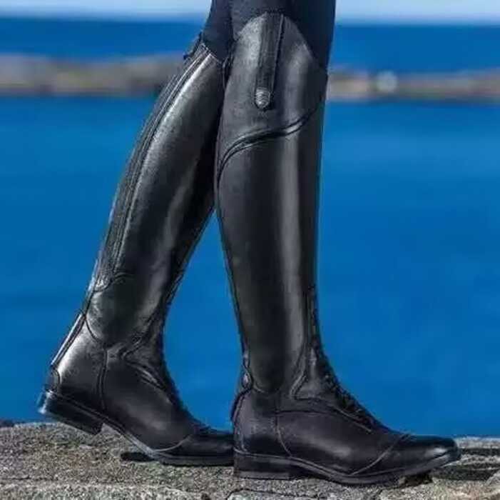 2 【Audestore】Women' Boot Leather Knee High Vintage Horse Riding Tall Boots