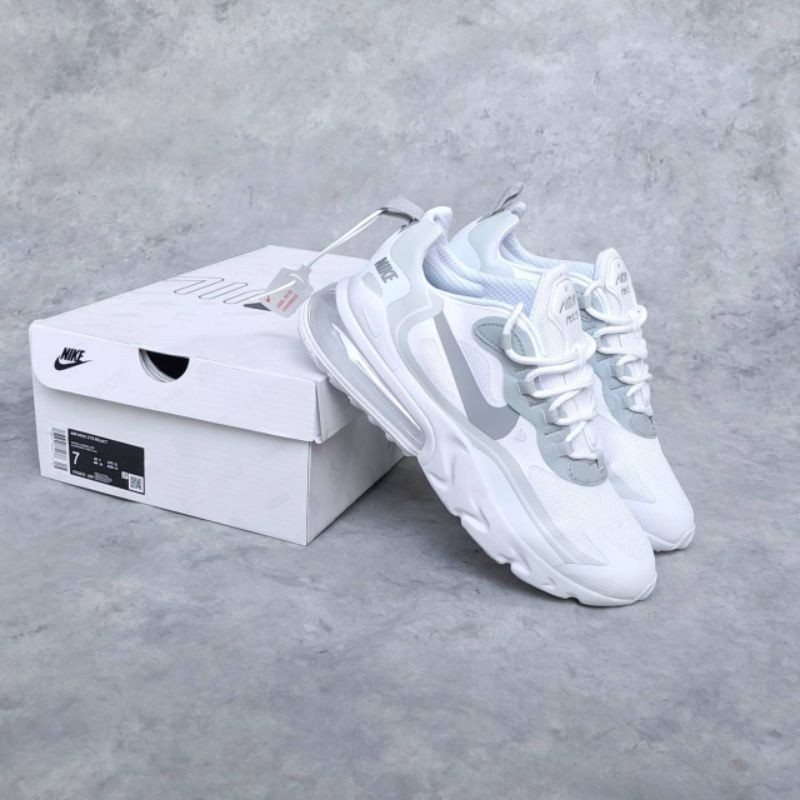 Sepatu Nike Air Max 270 React White Light Smoke Grey