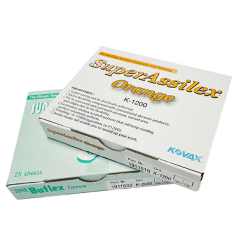 Sauper Assilex ญี่ปุ่น25ชิ้น KOVAX สี่เหลี่ยมแห้งขัดกระดาษทรา