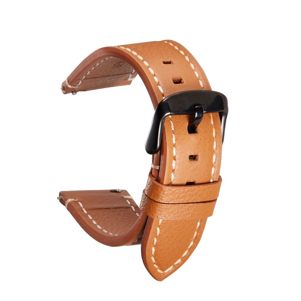 18mm 19mm 20mm 21mm 22mm Quick Release Leather Strap Soft Lychee Pattern Watch Band Accessories